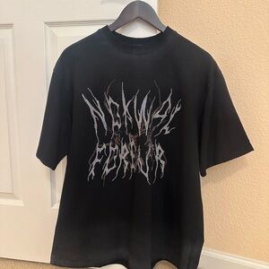 Black Tee Shirt with Rhinestone Design